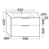 Burgbad Eqio Тумба 90x62x49см., подвесная, с раковиной, 1 отв., цвет: белый глянцевый