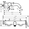 Hansgrohe Tecturis S Однорычажный смеситель для ванны наружного монтажа, цвет: шлифованная бронза