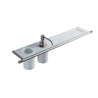 TREEMME 22mm, Стакан + дозатор + полочка, комплект подвесной, нержавеющая сталь, цвет: сталь