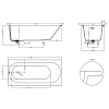 Salini Ornella Kit Ванна 170x80x60см., встраиваемая, S-Sense, донный клапан, сифон, щелевой слив-перелив, цвет: белый глянцевый