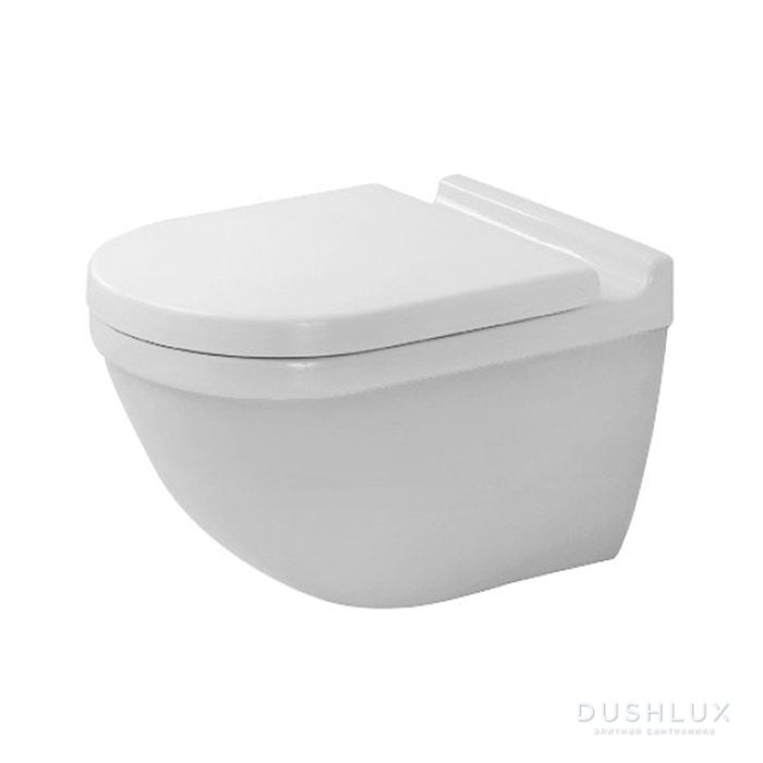 Фото Duravit Starck 3 Унитаз 54x36см., подвесной, безободковый, с сиденьем микролифт, цвет: белый