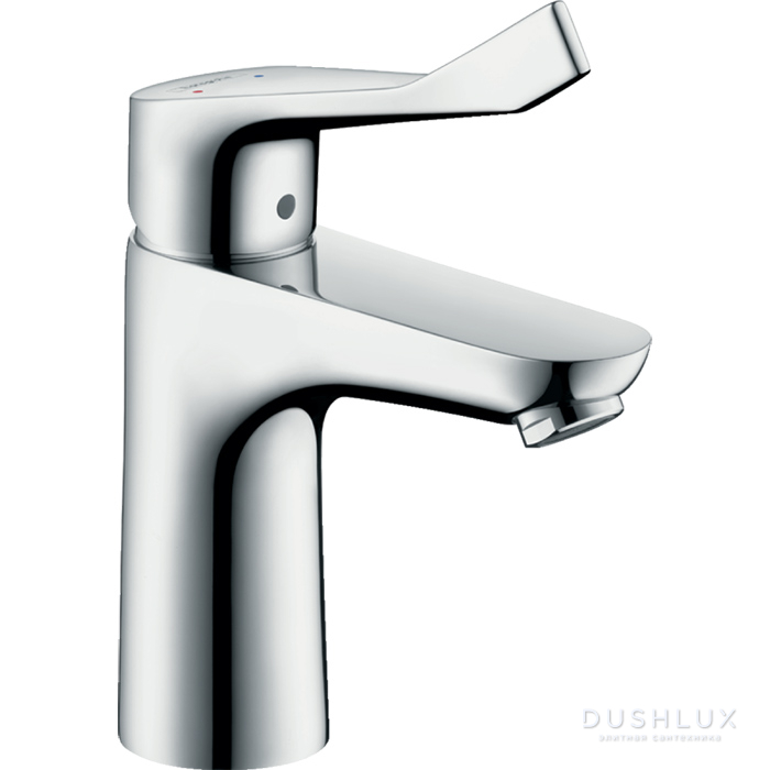 Фото Hansgrohe Focus Care Смеситель для раковины с донным клапаном, на 1 отв., излив 119мм, h94мм, длинная ручка, цвет: хром