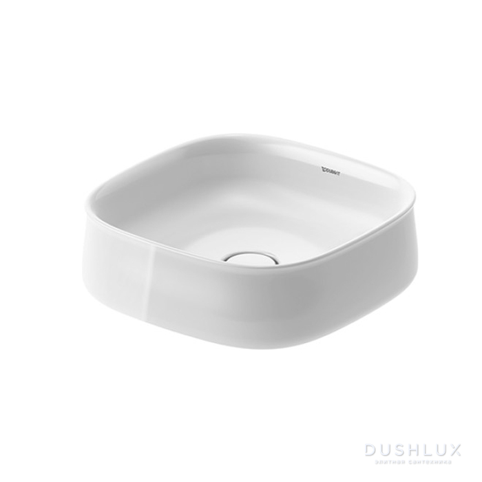 Фото Duravit Bacino Раковина Zencha накладная 42x42x14 см, без отв под смеситель, цвет: белый глянцевый
