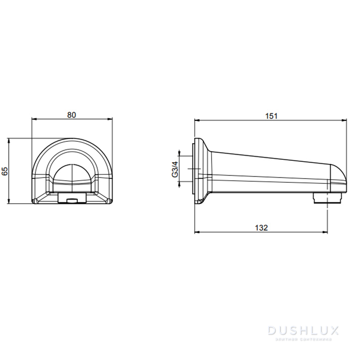 Carlo Frattini Wellness Излив настенный, длина 130 мм., цвет: хром ...
