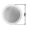 Duravit Happy D.2 Plus Зеркало с подсветкой organic, круглое 70x70x4.7см, сенсорное управление