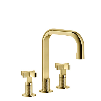 Gessi Inciso Смеситель для раковины на 3 отв., цвет: золото
