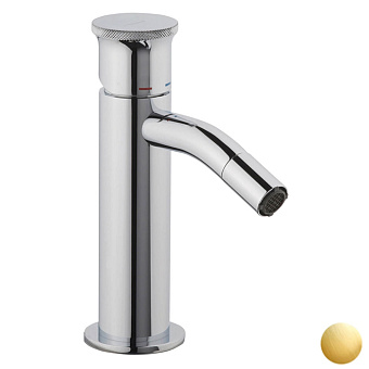 Emmevi Filobrass Смеситель для биде, на 1 отв., с донным клапаном click-clack, цвет: брашированное золото