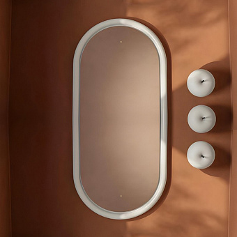 Artceram Milano Зеркало 55x100см., в керамической раме, LED-подсветка, сенсорный выключатель, цвет: белый