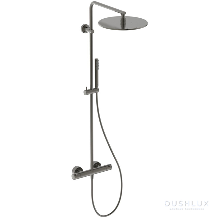 Фото Ideal Standard Ceratherm T125 Душевая система, с термостатическим смесителем, душевая лейка stick, верхний душ Ø30см., поворотный держатель верхнего душа, настенный кронштейн, шланг для душа IdealFlex 175см., цвет: PVD Magnetic Grey (Магнит)