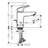 Hansgrohe Logis Смеситель для раковины 100 на 1 отв. с донным клапаном, излив 108мм, h93мм, цвет: хром