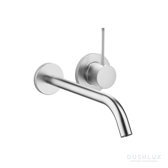 Фото Dornbracht Meta Slim Смеситель для умывальника однорычажный настенный без сливного гарнитура, цвет: Хром сатинированный