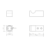 Decor Walther Corner HAK4 Крючок, подвесной, цвет: черный матовый
