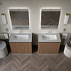Oasis Naos Композиция №14 Комплект мебели 95x56xh85см, напольный, мраморный топ bianco carrara, цвет: орех трубчатый/хром