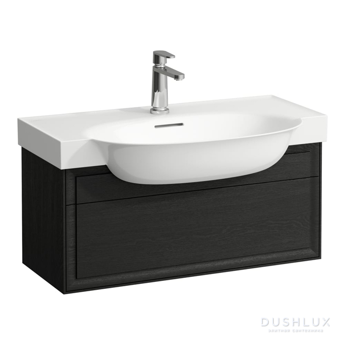 Фото Laufen New Classic Тумба с раковиной 77.5x31.5x34.5см., подвесная, 1 ящик, цвет: черный дуб
