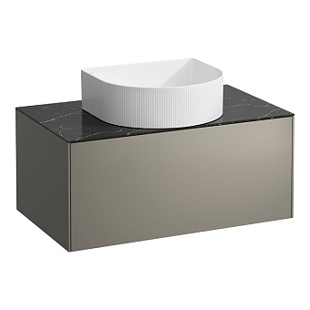 Laufen Sonar Тумба под раковину, 77.5x45.5x34см., 1 ящик, с отверстием в центре, совместим с раковинами-чашами 812340, 812341, 812342, 812343, цвет: титан и черный мрамор