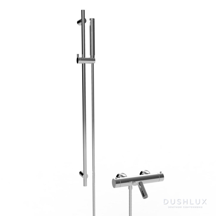 Фото Stella Bamboo Термостатический смеситель для ванны 3267TM/302-6 со штангой и ручным душем, цвет: хром