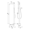 CEA Design MILO360 Смеситель для ванны 85.5см, напольный, с ручным душем, цвет: нержавеющая сталь/черный