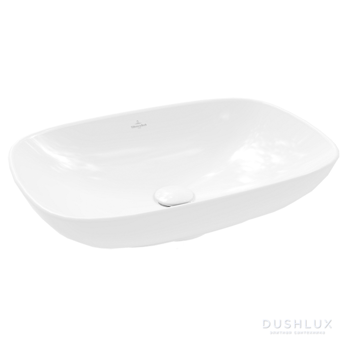 Фото Villeroy&Boch Loop&Friends Раковина 38х56х12см., накладная, без отв., без перелива, цвет: альпийский белый