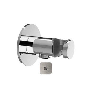 Almar Round Подключение для шланга с держателем, цвет: Nickel Brushed