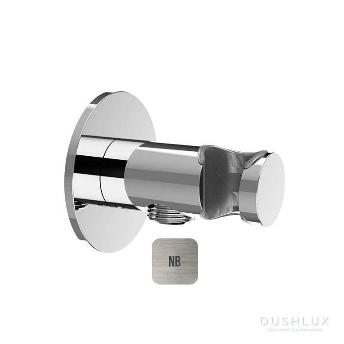Фото Almar Round Подключение для шланга с держателем, цвет: Nickel Brushed