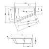 Duravit Paiova Ванна встраиваемая 180x140х48.5см, с наклоном для спины слева, цвет: белый