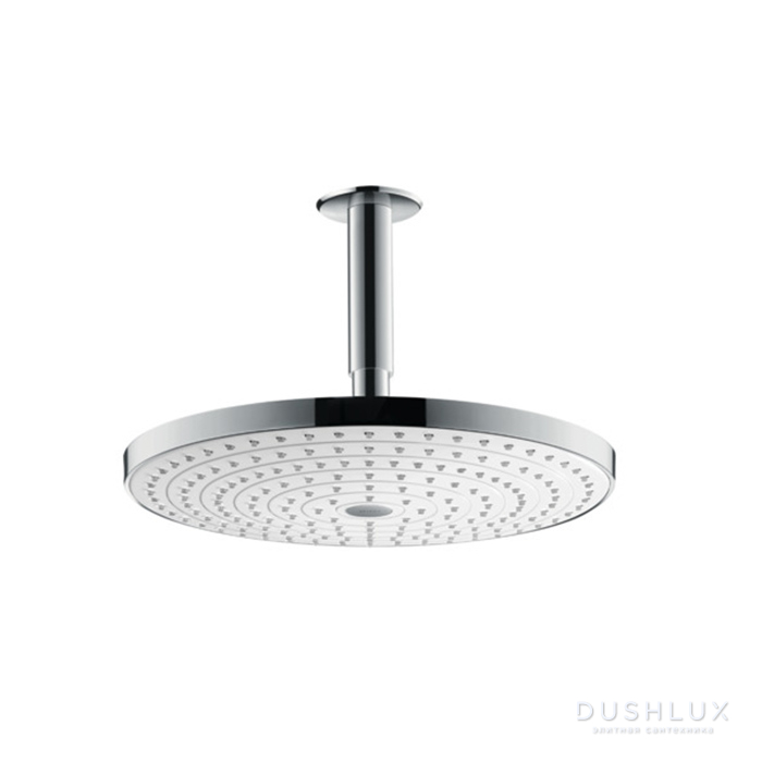 Фото Hansgrohe Raindance Select S Верхний душ d300мм, 2jet (Rain, RainAir), G1/2, шарнирное соединение, потолочный, цвет: белый/хром