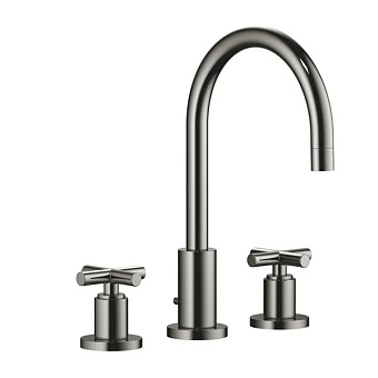 Dornbracht Tara Смеситель для раковины, на 3 отв., с донным клапаном, цвет: Dark Chrome