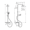 Hansgrohe Vernis Blend Душевая стойка с верхним душем 200 1jet с термостатом для ванны, цвет: хром