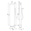 CEA Design GIOTTO Смеситель для раковины 87см., напольный, с ручным душем, цвет: нержавеющая сталь/черный