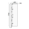 Burgbad Sys30 Шкаф 40x15x176см., подвесной, 5 полок,1 зеркало, Sx, подсветка, ручки хром, цвет: белый глянцевый
