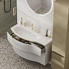 Kerama Marazzi Riva Раковина 100.7х48х15см., накладная, мебельная, с крепежом, левая, 1 отв., с переливом, цвет: белый глянцевый