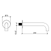 Almar Излив для ванны 24см., настенный, цвет: черный металл брашированный PVD