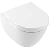 Villeroy&Boch Subway 2.0, Унитаз подвесной, горизонтальный выпуск, 35.5x48см, с антигрязевым покрытием CeramicPlus, цвет: белый