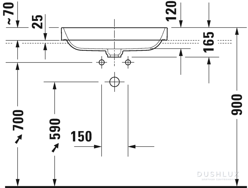 Фото Duravit Happy D.2 Plus Раковина 60х40 см, без отв., без перелива, с выпуском, с керамической крышкой, цвет: Anthracite matt/белый