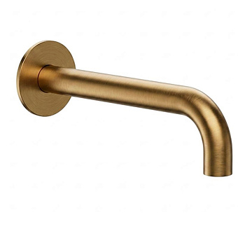 Almar Излив настенный 16cм для ванны с круглым отражателем, цвет латунь брашированная PVD
