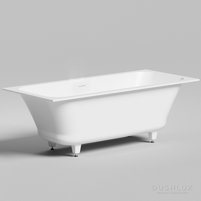 Фото Salini Orlanda Axis Kit Встраиваемая ванна на ножках 170x75x60см., "Up&Down", сифон, интегрированный слив-перелив, материал: S-Stone, цвет: белый матовый