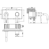 Gessi Emporio Via tortona Смеситель для раковины, встраиваемый, излив: 21.2см., цвет: Finox Brushed Nickel