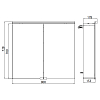 EMCO Pure Зеркальный шкаф 80x72.7см., LED-подсветка, 2 двери, 2 полки, розетка, с нижней подсветкой