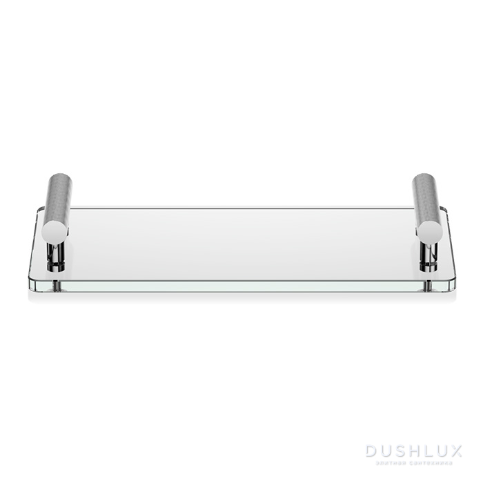 Фото Decor Walther Club Tab Поднос с ручками, стеклянный, цвет: хром/прозрачное стекло