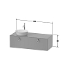 Duravit White Tulip Тумбочка подвесная 130x55x40.8 см, раковина, 1 ящик с ручкой, цвет: белый высокоглянцевый