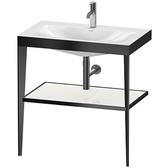 Duravit XViu Консоль напольная, 80x48x85см с полкой, с раковиной без перелива, 1 отв., цвет: black matt/white high gloss lacquer