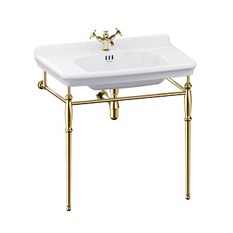 Burlington Guild Раковина подвесная 85x51см, с 1 отв., с подстольем gold, цвет: белый