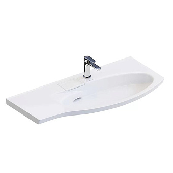 Kerama Marazzi Riva Раковина 100.7х48х15см., накладная, мебельная, с крепежом, правая, 1 отв., с переливом, цвет: белый глянцевый