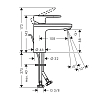 Hansgrohe Vernis Blend Смеситель для раковины 100, на 1 отв, с донным клапаном, излив 108мм, h88мм, цвет: хром