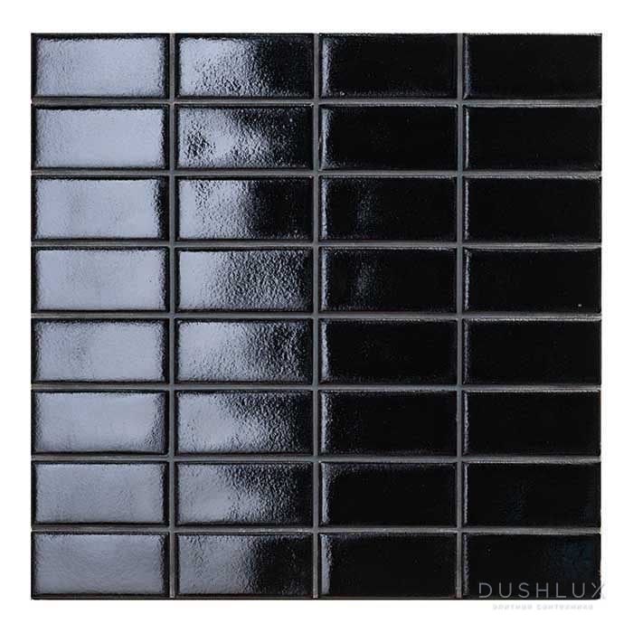 Фото Mutina Din Керамогранит 7.4х15 см, универсальный, цвет: black glossy