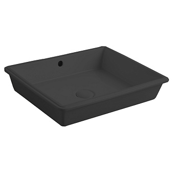 Simas Lavabi d'arredo Раковина 48x37см., без отв., встраиваемая под столешницу, с переливом, цвет: черный матовый