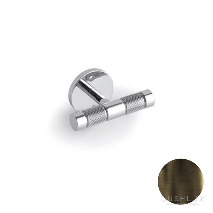 Фото Bertocci Officina 01 Крючок, подвесной, двойной, цвет: темная бронза