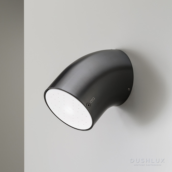 Фото CEA Design FREE IDEAS Верхний душ 10см, настенный, поворотный, 1 режим, Rain jet, Delrin®, цвет: PVD черный сатинированный