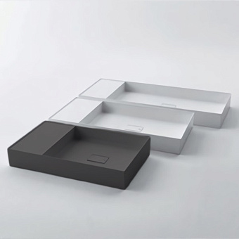 Falper Quattro.Zero Раковина 80x45x12 см, без отв., накладная, цвет: London grey