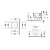 Duravit ME BY Starck Унитаз подвесной 48х37 см, Rimless, включая крепление Durafix, цвет: белый